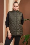 9787 Khaki Дамски елек в макси размери