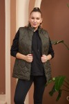 9787 Khaki Дамски елек в макси размери