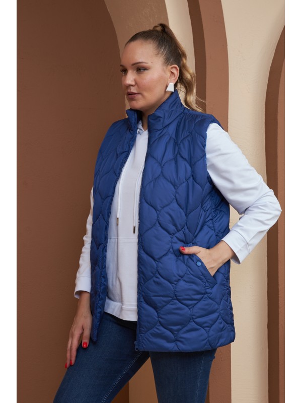 9787 Sax Blue Дамски елек в макси размери