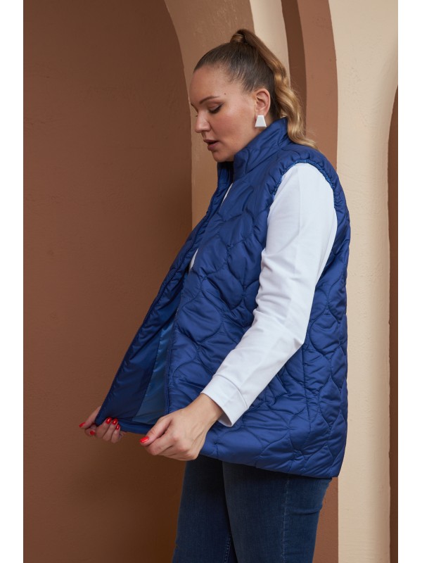 9787 Sax Blue Дамски елек в макси размери
