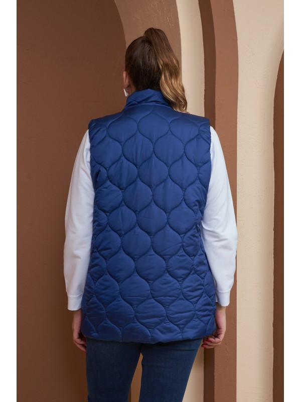 9787 Sax Blue Дамски елек в макси размери