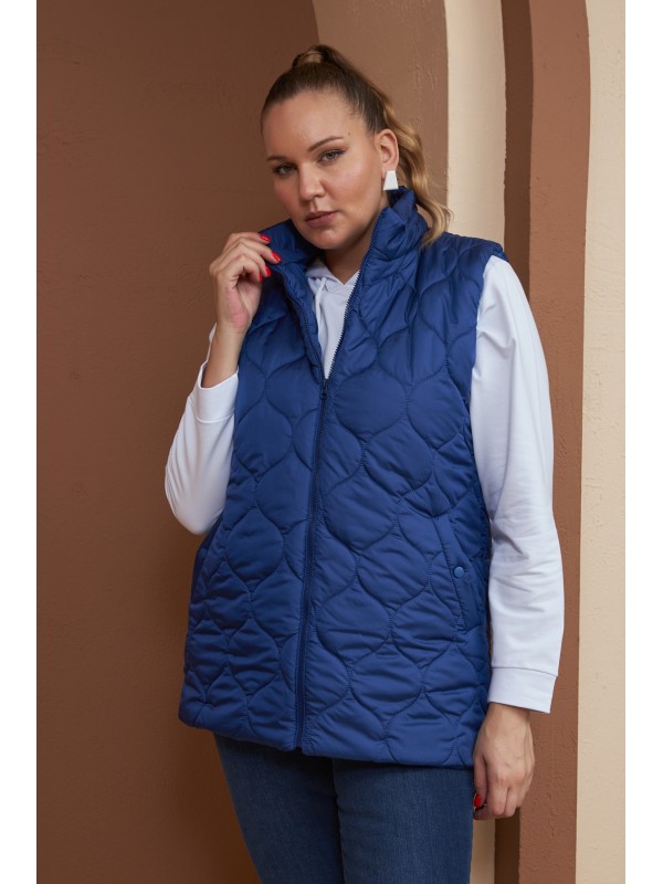 9787 Sax Blue Дамски елек в макси размери