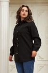 9799 Black Дамско горнище тип риза в макси размери