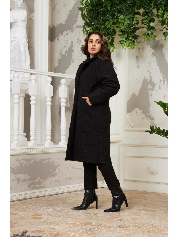 9803 Black Дамско палто в макси размери