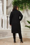 9803 Black Дамско палто в макси размери