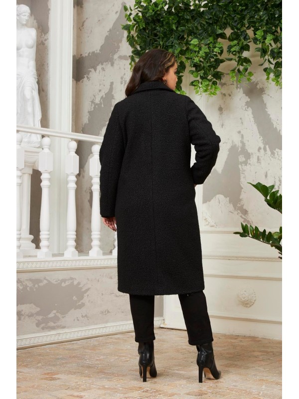 9803 Black Дамско палто в макси размери