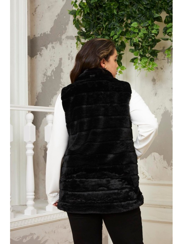 9825 Black Дамски елек в макси размери