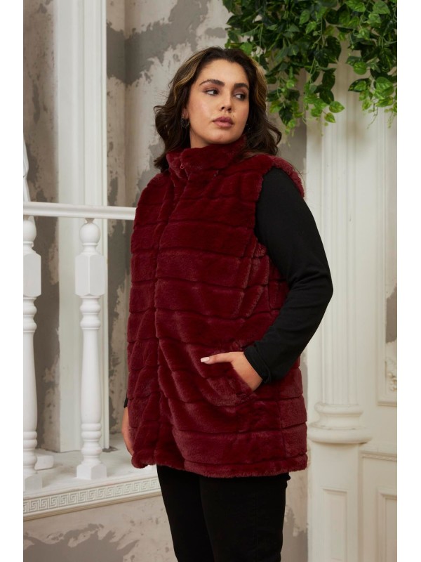 9825 Bordo Дамски елек в макси размери