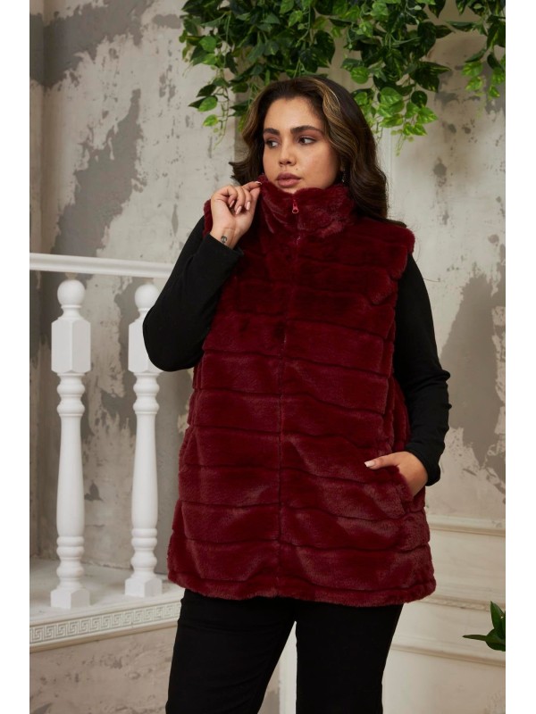 9825 Bordo Дамски елек в макси размери