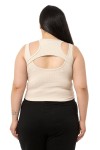 W-5026 Beige Дамски потник в макси размери