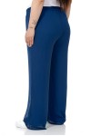 W-5221 Blue Дамски шифон панталон в макси размери