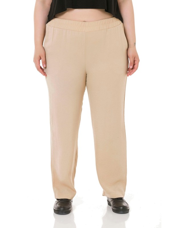 W-5228 Beige Дамски панталони в макси размери