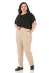 W-5228 Beige Дамски панталони в макси размери