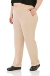 W-5228 Beige Дамски панталони в макси размери