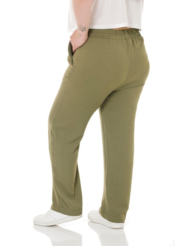 W-5228 Green Дамски панталони в макси размери