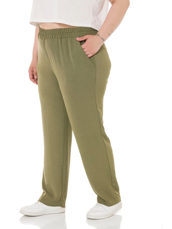 W-5228 Green Дамски панталони в макси размери
