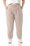 W-5245 Beige Дамски панталони в макси размери