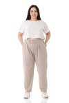 W-5245 Beige Дамски панталони в макси размери