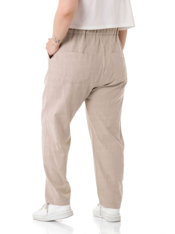 W-5245 Beige Дамски панталони в макси размери