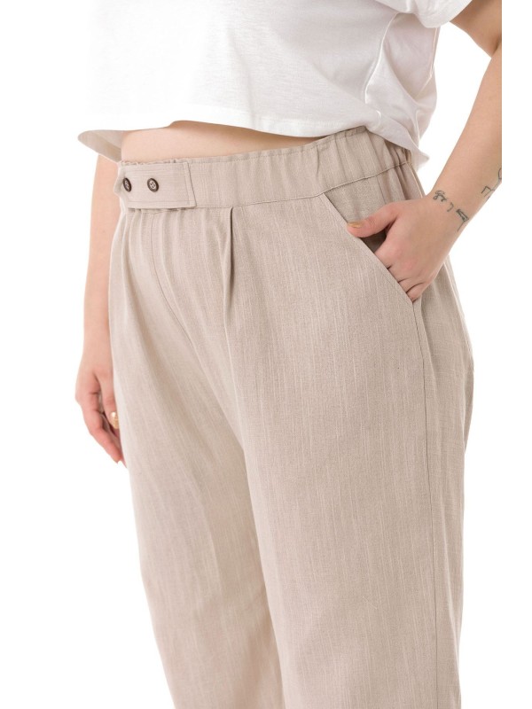 W-5245 Beige Дамски панталони в макси размери
