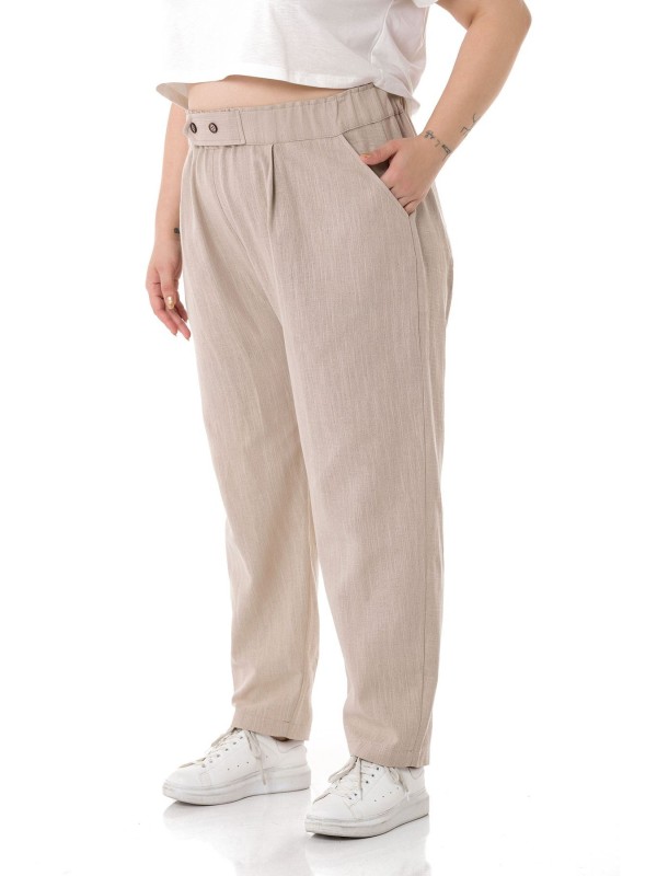 W-5245 Beige Дамски панталони в макси размери