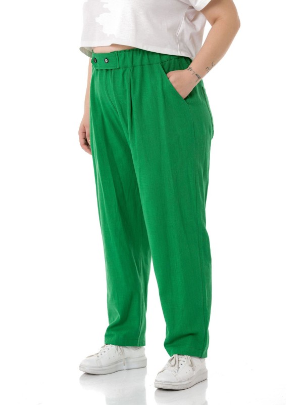 W-5245 Green Дамски панталони в макси размери