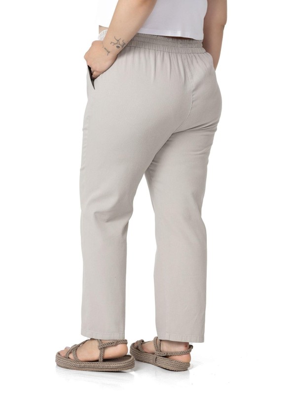 W-5249 Beige Дамски панталони в макси размери