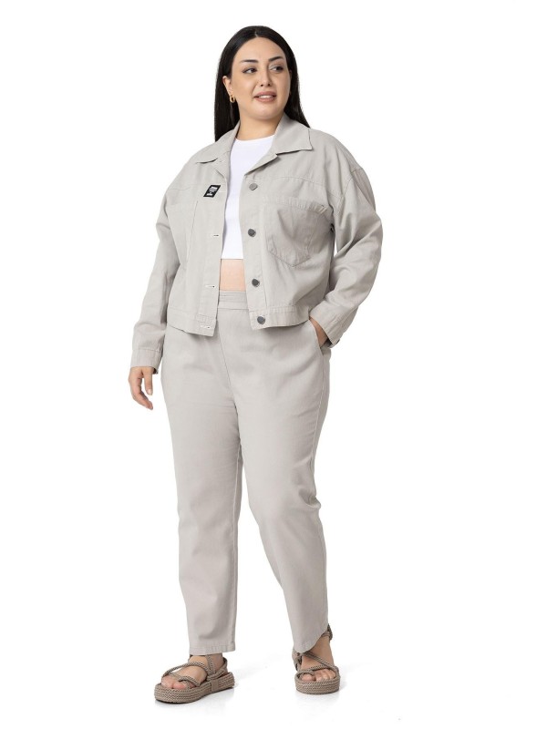 W-5249 Beige Дамски панталони в макси размери