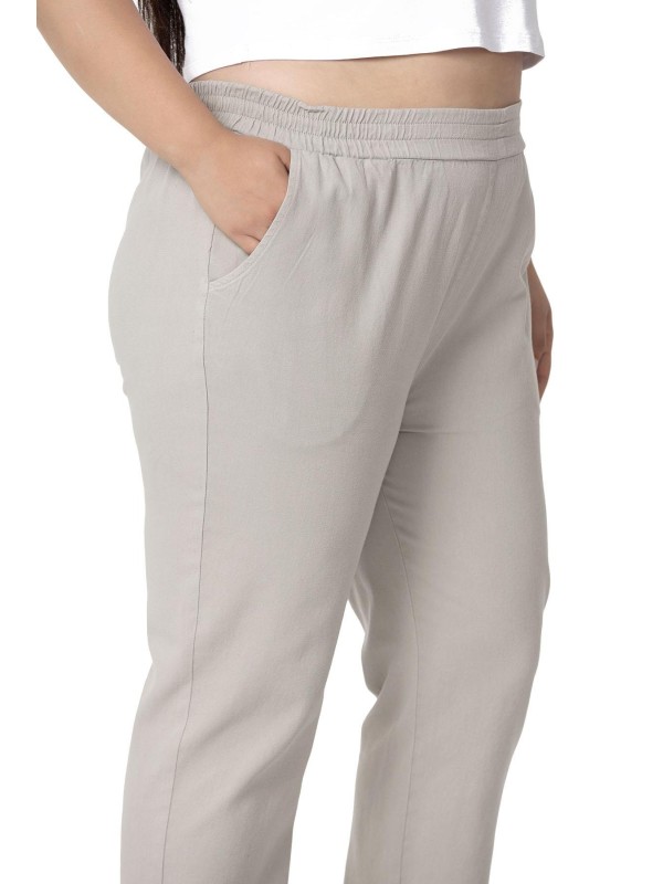 W-5249 Beige Дамски панталони в макси размери