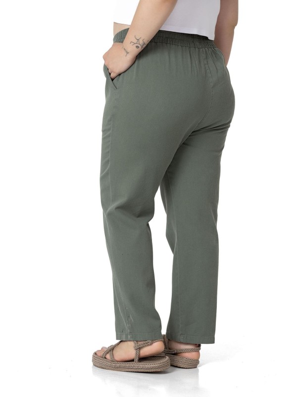 W-5249 Khaki Дамски панталони в макси размери