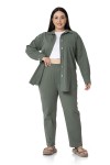 W-5249 Khaki Дамски панталони в макси размери