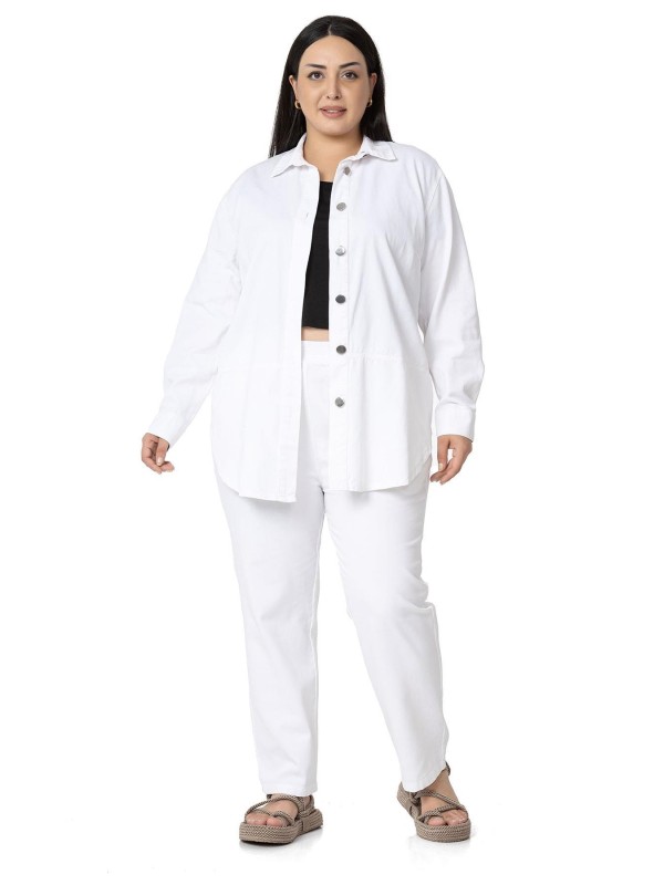 W-5249 White Дамски панталони в макси размери