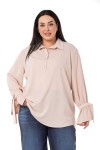 W-5754 Beige Дамска риза в макси размери