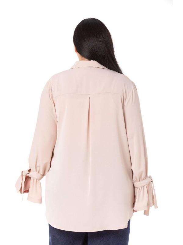W-5754 Beige Дамска риза в макси размери