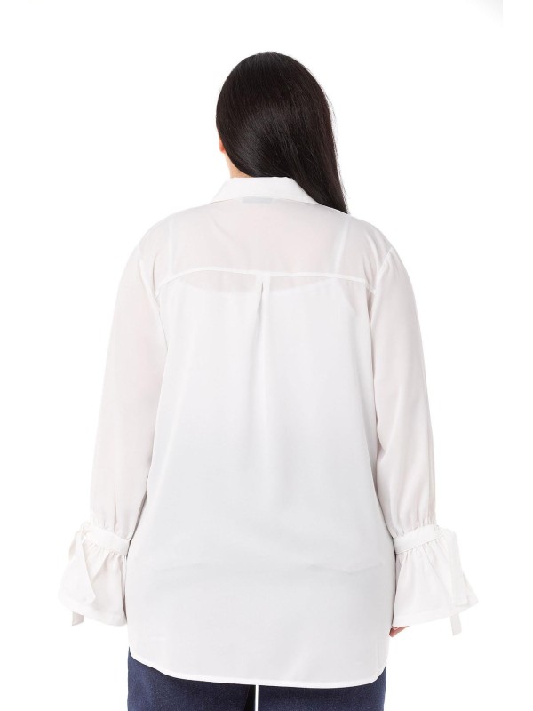 W-5754 White Дамска риза в макси размери