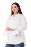 W-5754 White Дамска риза в макси размери