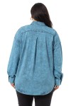 W-5758 Blue Дамска блуза в макси размери