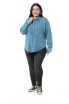 W-5758 Blue Дамска блуза в макси размери