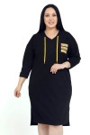 W-6252 Black Дамска рокля в макси размери