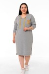 W-6252 Grey Дамска рокля в макси размери