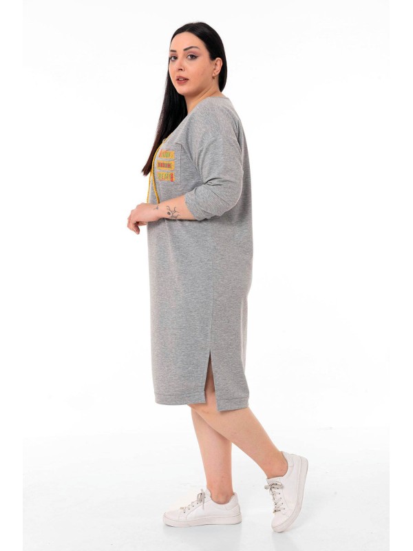 W-6252 Grey Дамска рокля в макси размери