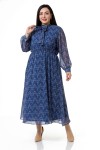W-6272 Blue Дамска рокля в макси размери