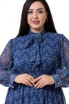 W-6272 Blue Дамска рокля в макси размери