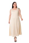 W-6289 Beige Дамска рокля в макси размери