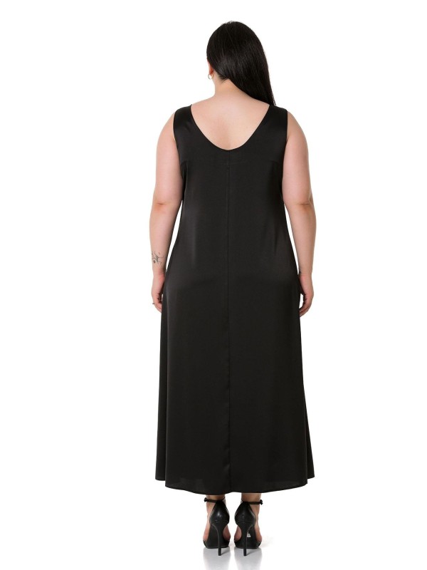 W-6289 Black Дамска рокля в макси размери