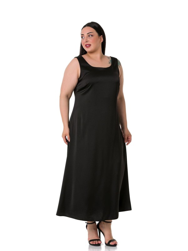 W-6289 Black Дамска рокля в макси размери
