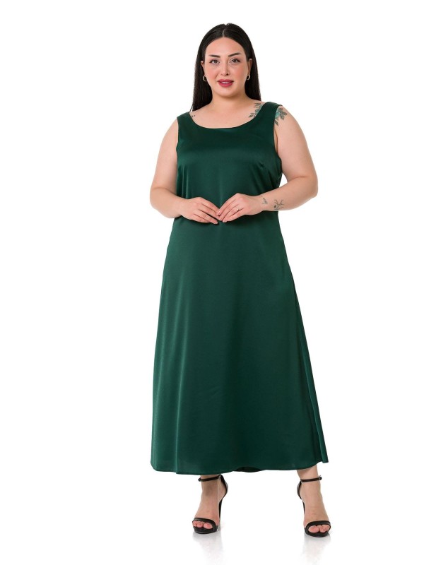 W-6289 Green Дамска рокля в макси размери