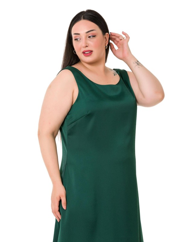 W-6289 Green Дамска рокля в макси размери