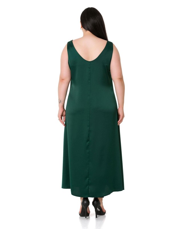 W-6289 Green Дамска рокля в макси размери