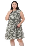 W-6301 Green Дамска рокля в макси размери